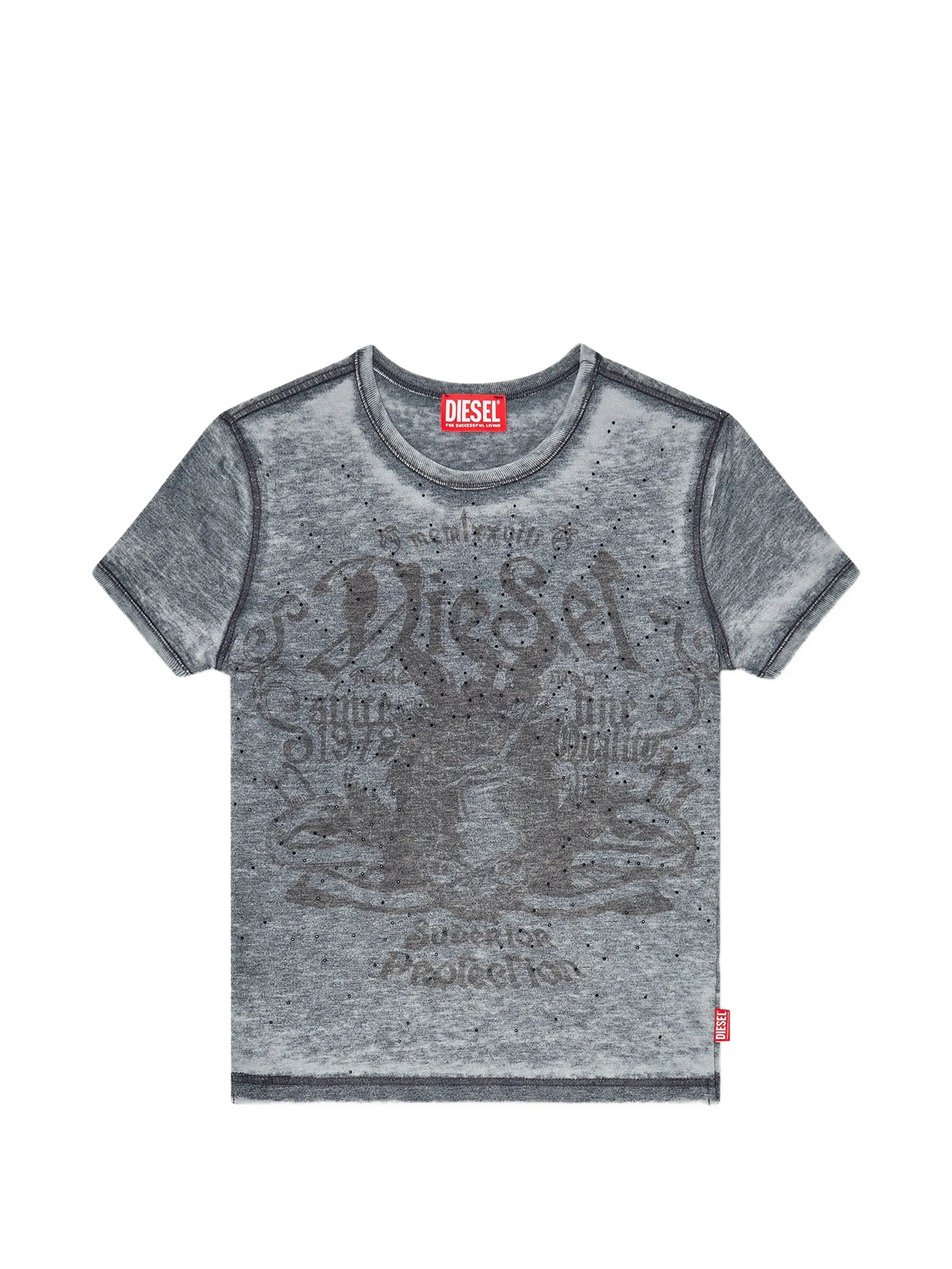 Diesel Diesel Slim Jersey T-shirt With Print And Studs