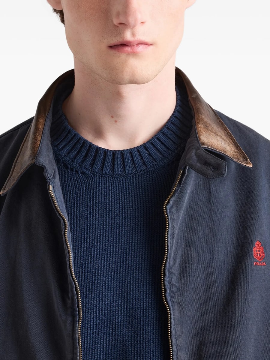 Prada Prada Cotton Crew-neck Sweater, view 3