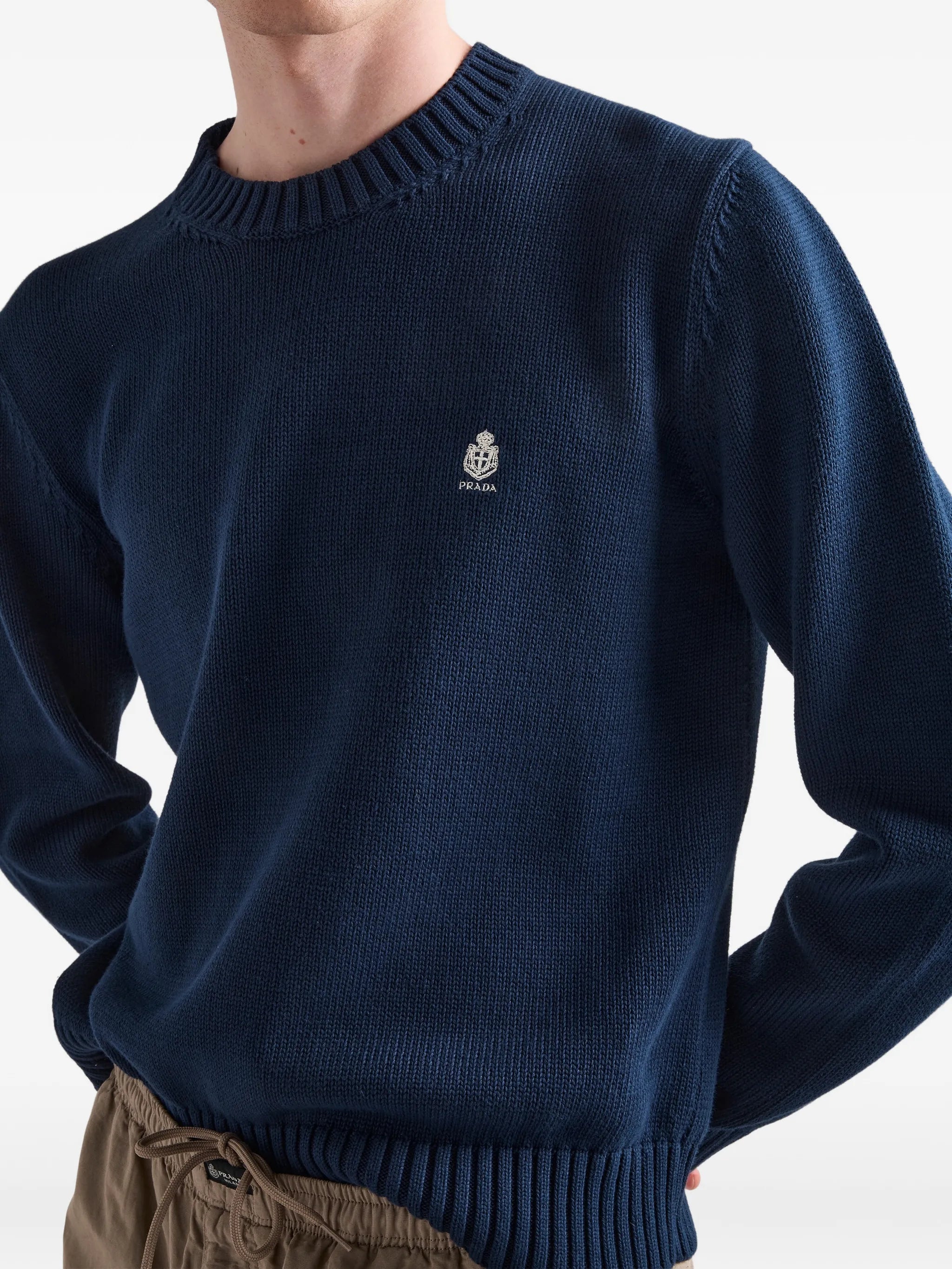 Prada Prada Cotton Crew-neck Sweater, view 2