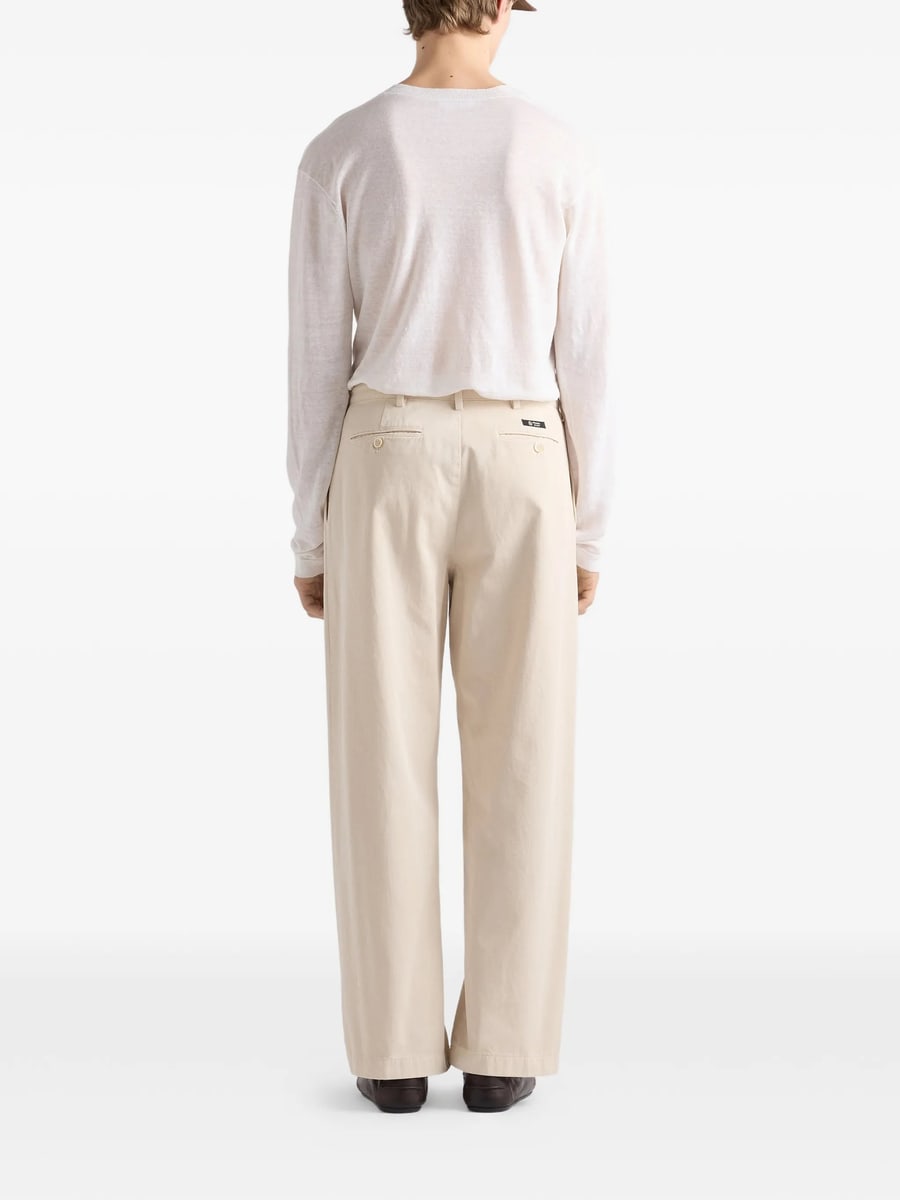 Prada Prada Wide-leg Cotton Pants, view 6