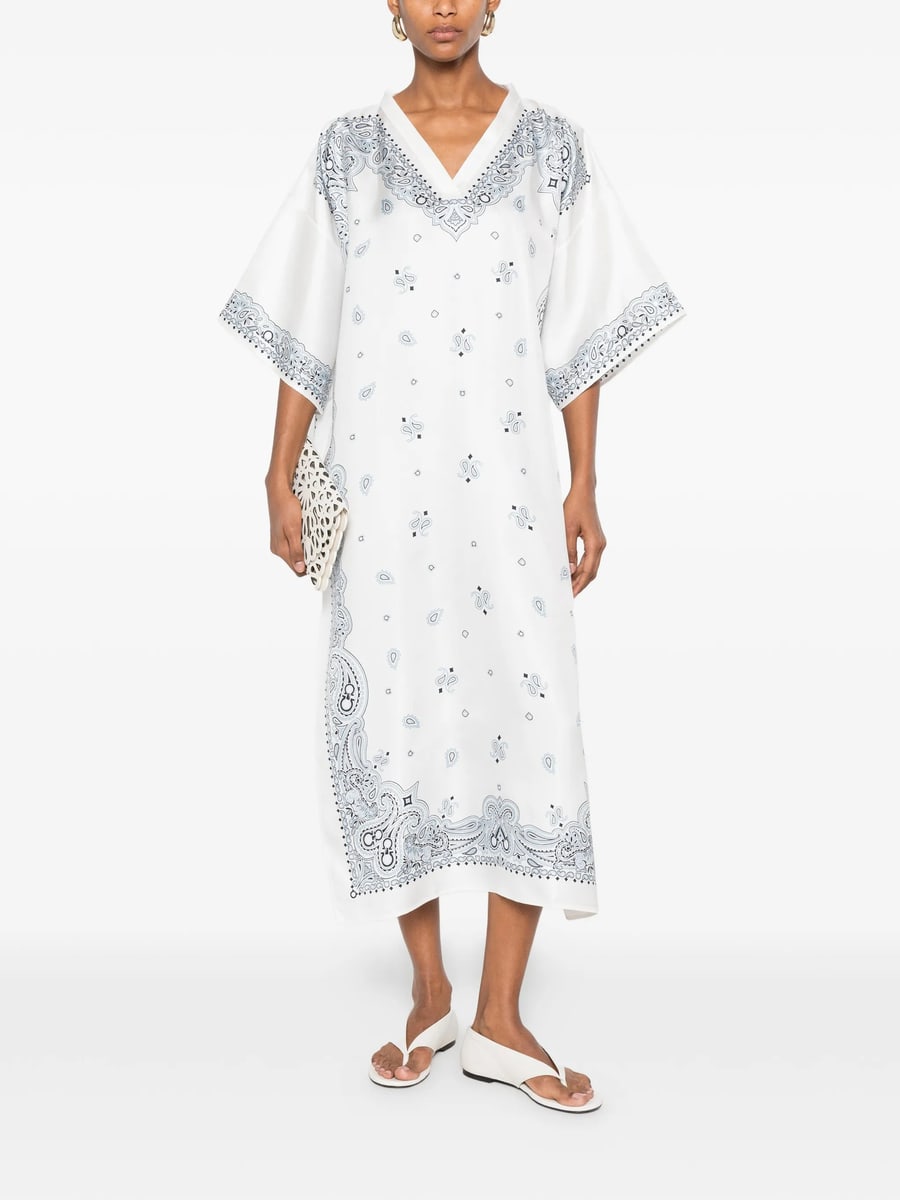 Ferragamo Ferragamo Arabesque-print Silk Caftan, view 2