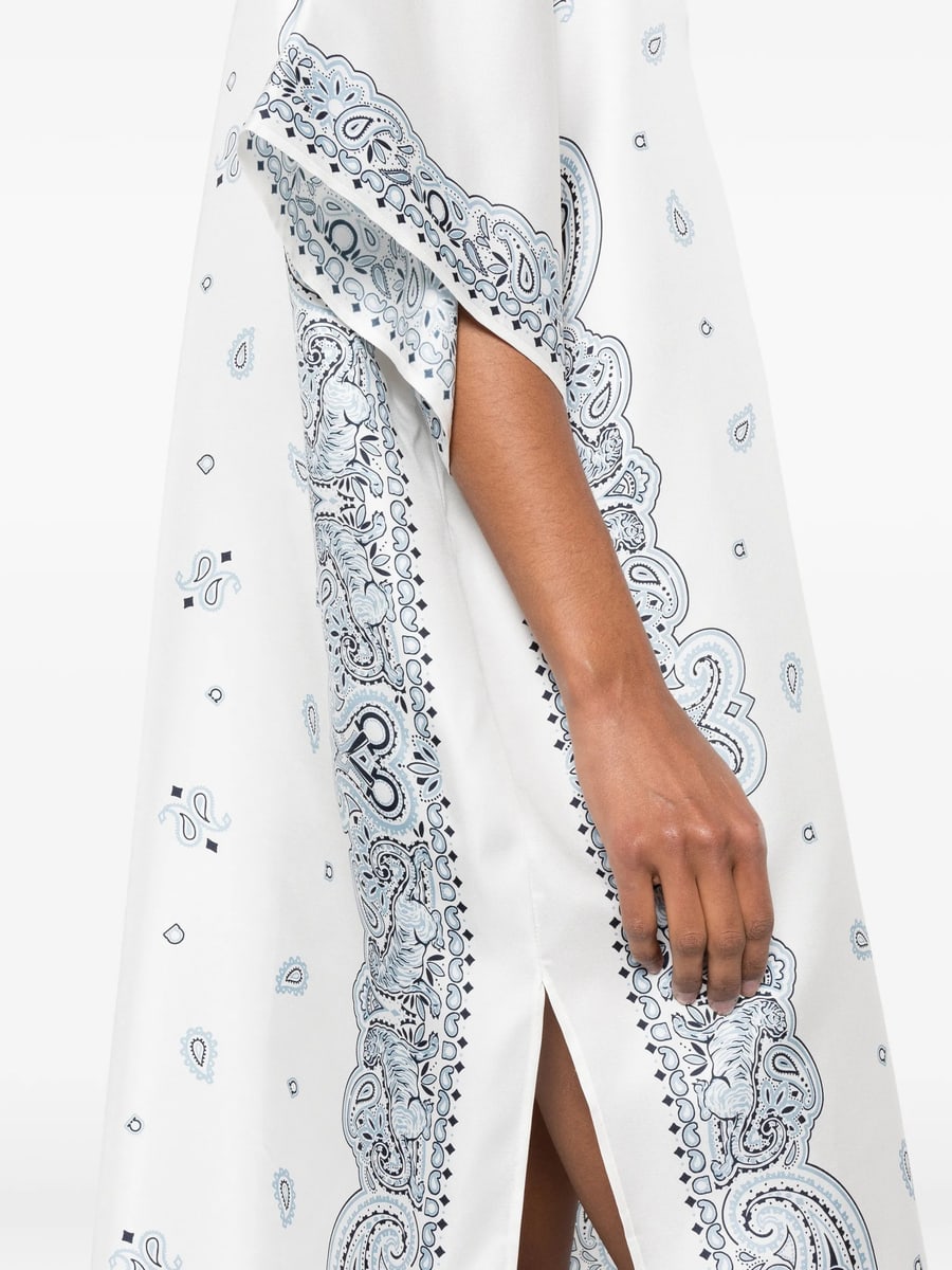 Ferragamo Ferragamo Arabesque-print Silk Caftan, view 3
