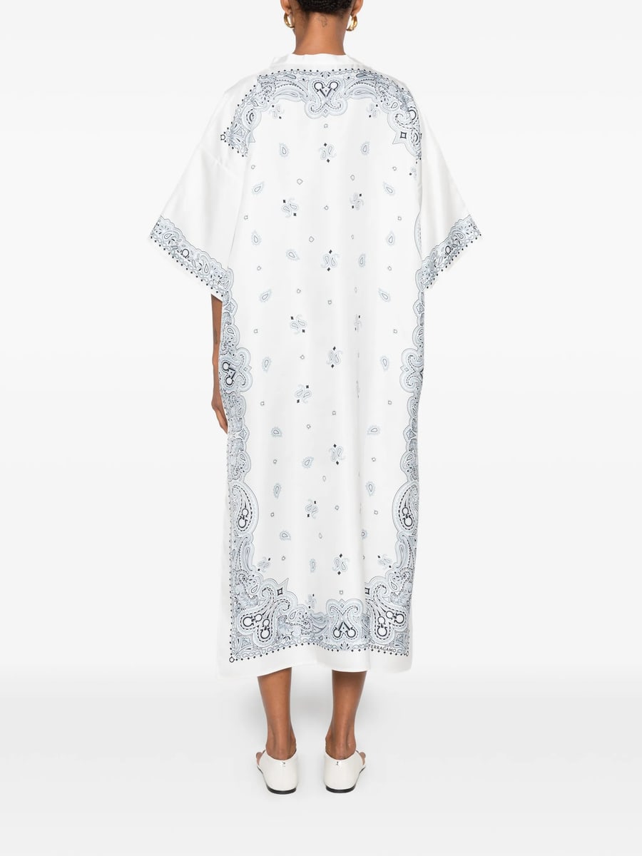 Ferragamo Ferragamo Arabesque-print Silk Caftan, view 4