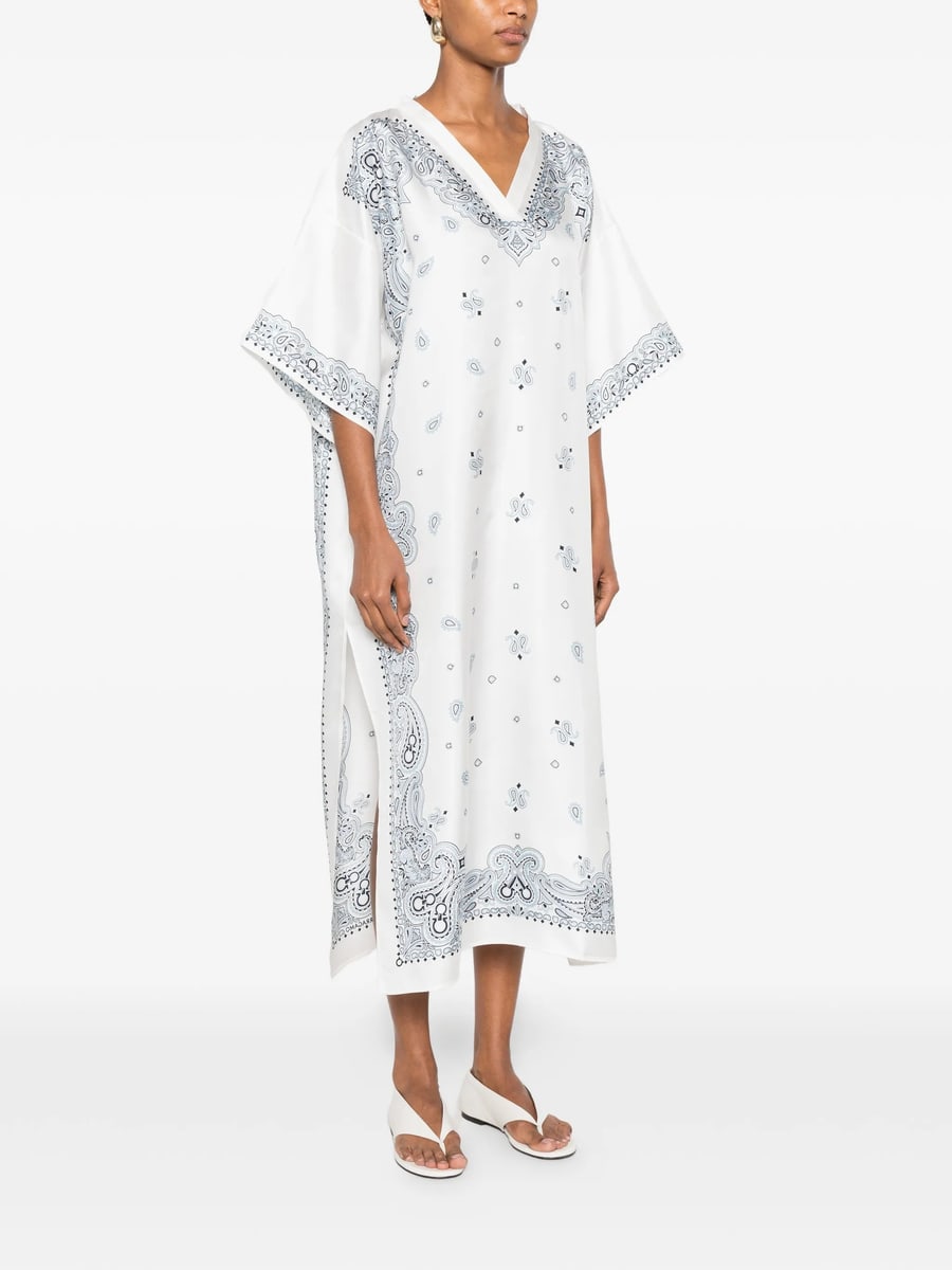 Ferragamo Ferragamo Arabesque-print Silk Caftan, view 5