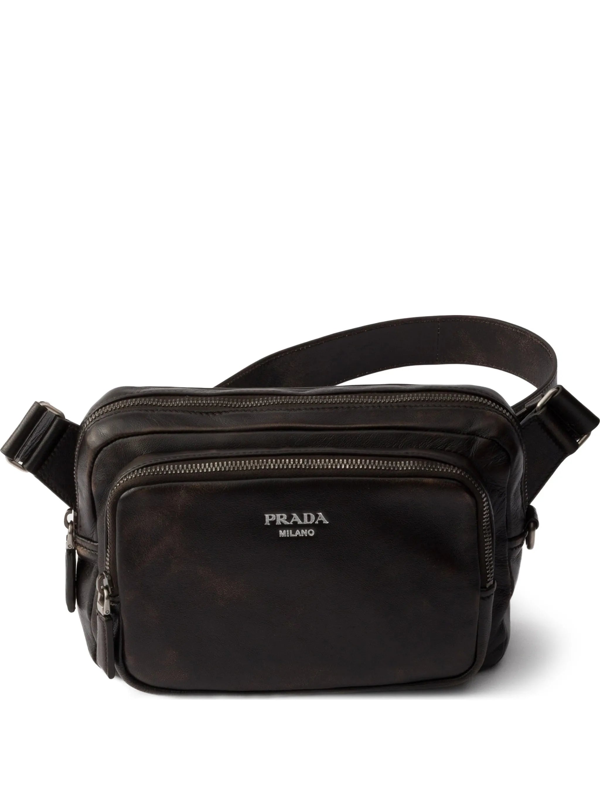Prada Prada Distressed Nappa Leather Shoulder Bag
