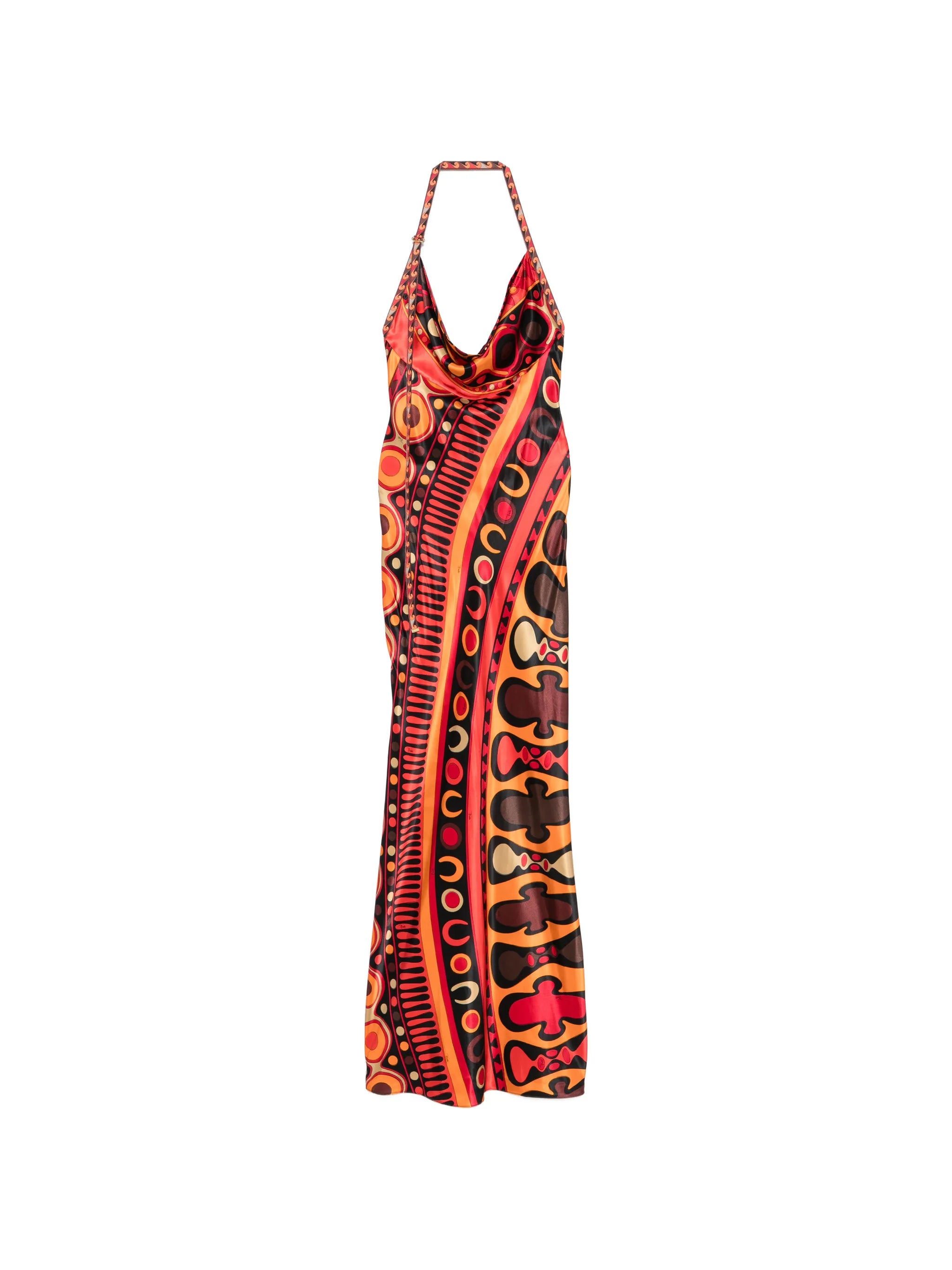 Pucci Pucci Soleil-print Orange Satin Dress