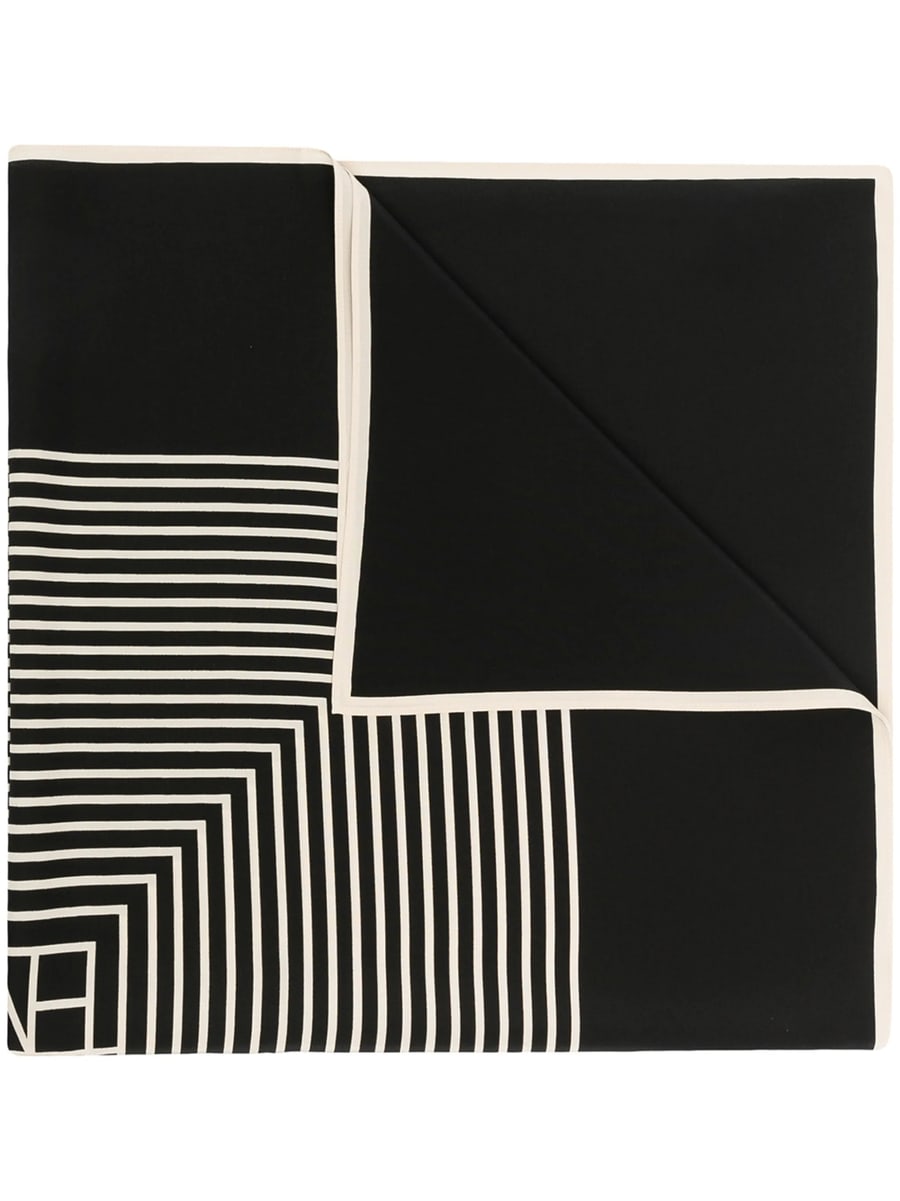 Toteme Toteme Centered Monogram Silk Scarf