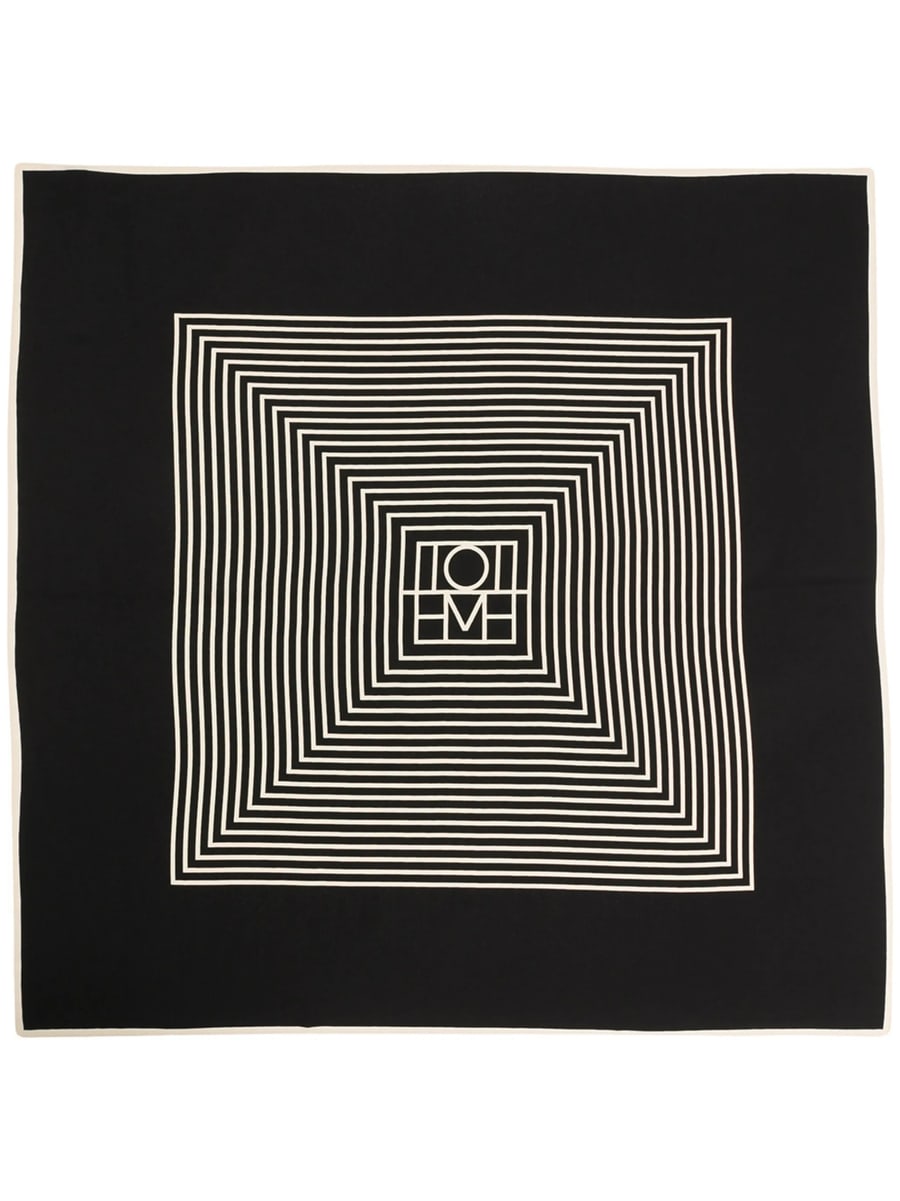 Toteme Toteme Centered Monogram Silk Scarf, view 3