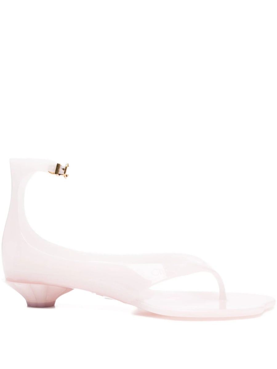 Chloé Chloé CHLOE JELLY LOW HEEL THONG SANDLE WITH ANKLE STRAP