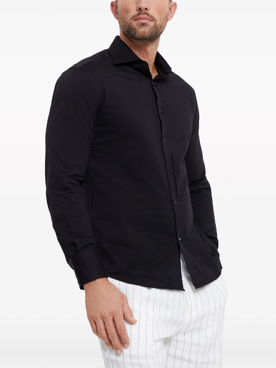 Brunello Cucinelli Brunello Cucinelli Spread-collar Cotton Shirt, view 3