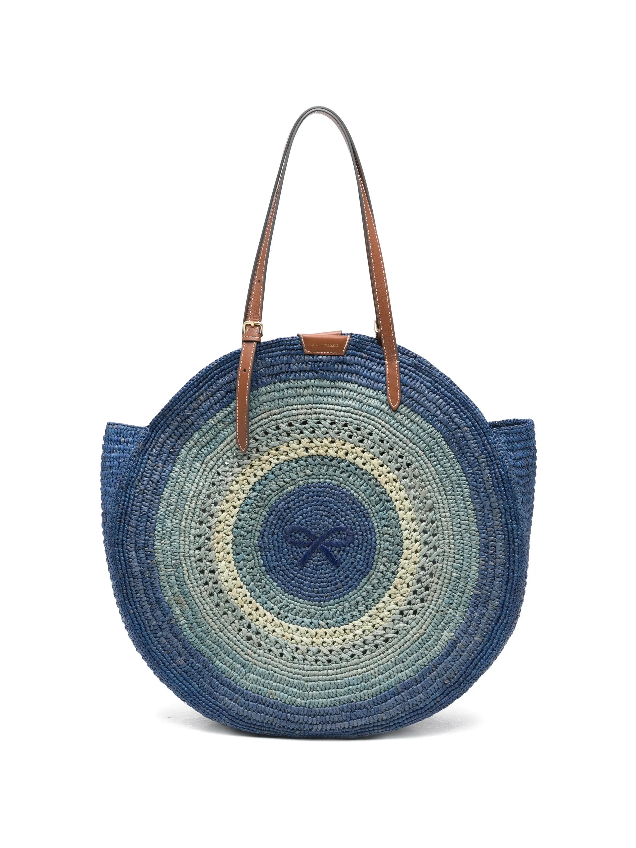 Anya Hindmarch Anya Hindmarch Round Bow Raffia Tote Bag