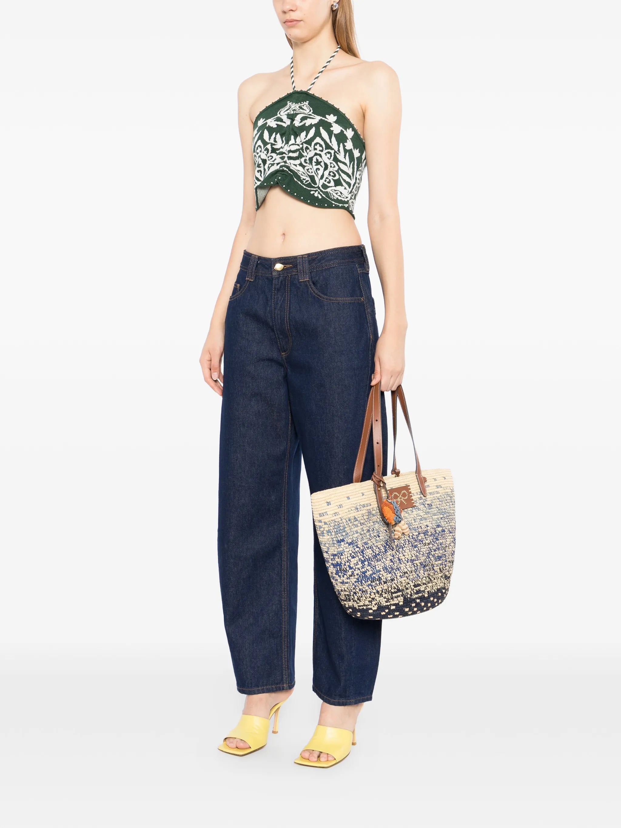 Anya Hindmarch Anya Hindmarch Woven-raffia Fish-charm Tote Bag, view 2