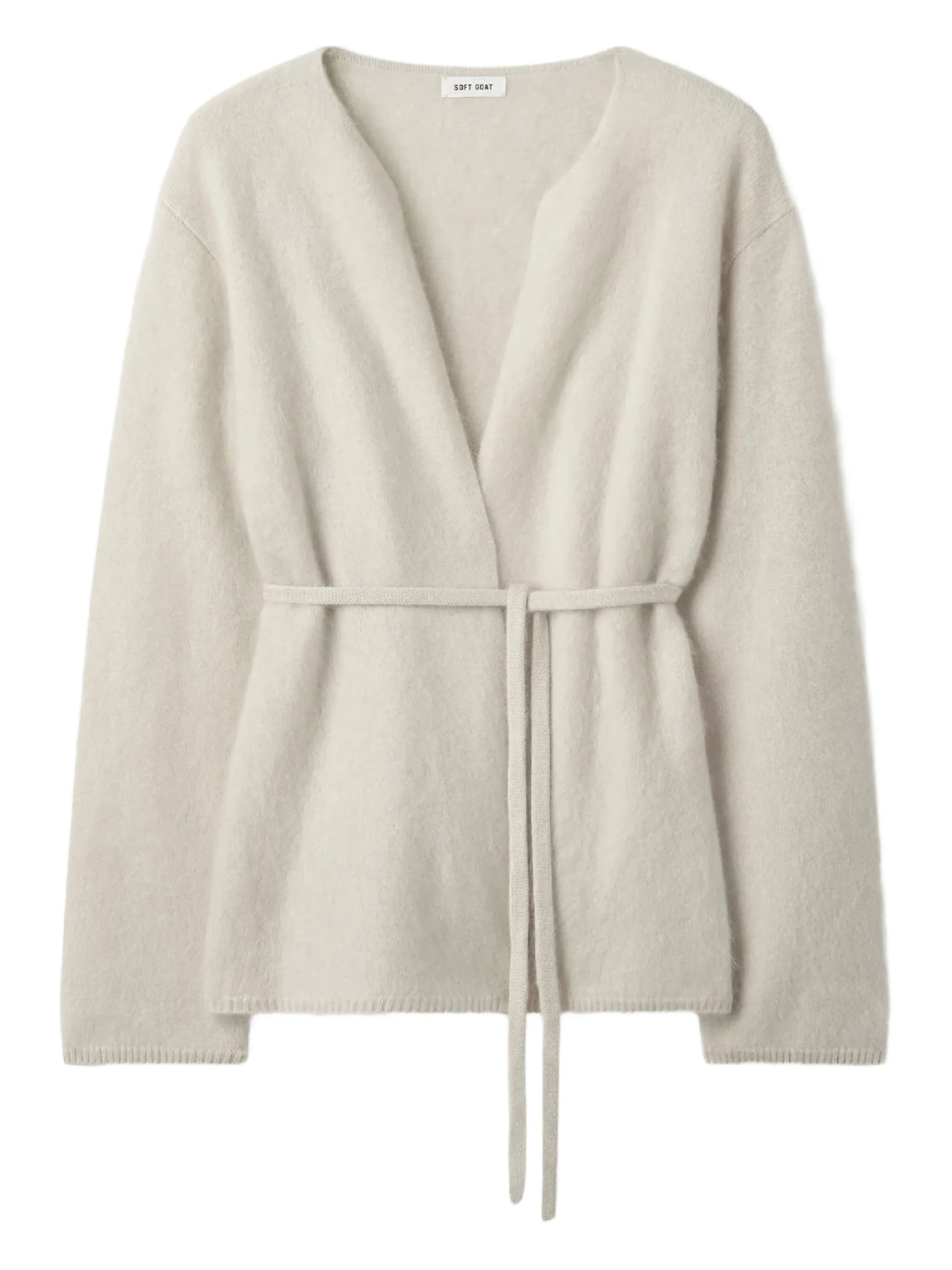 Soft Goat Soft Goat V-neck Tie Brushed Cardigan