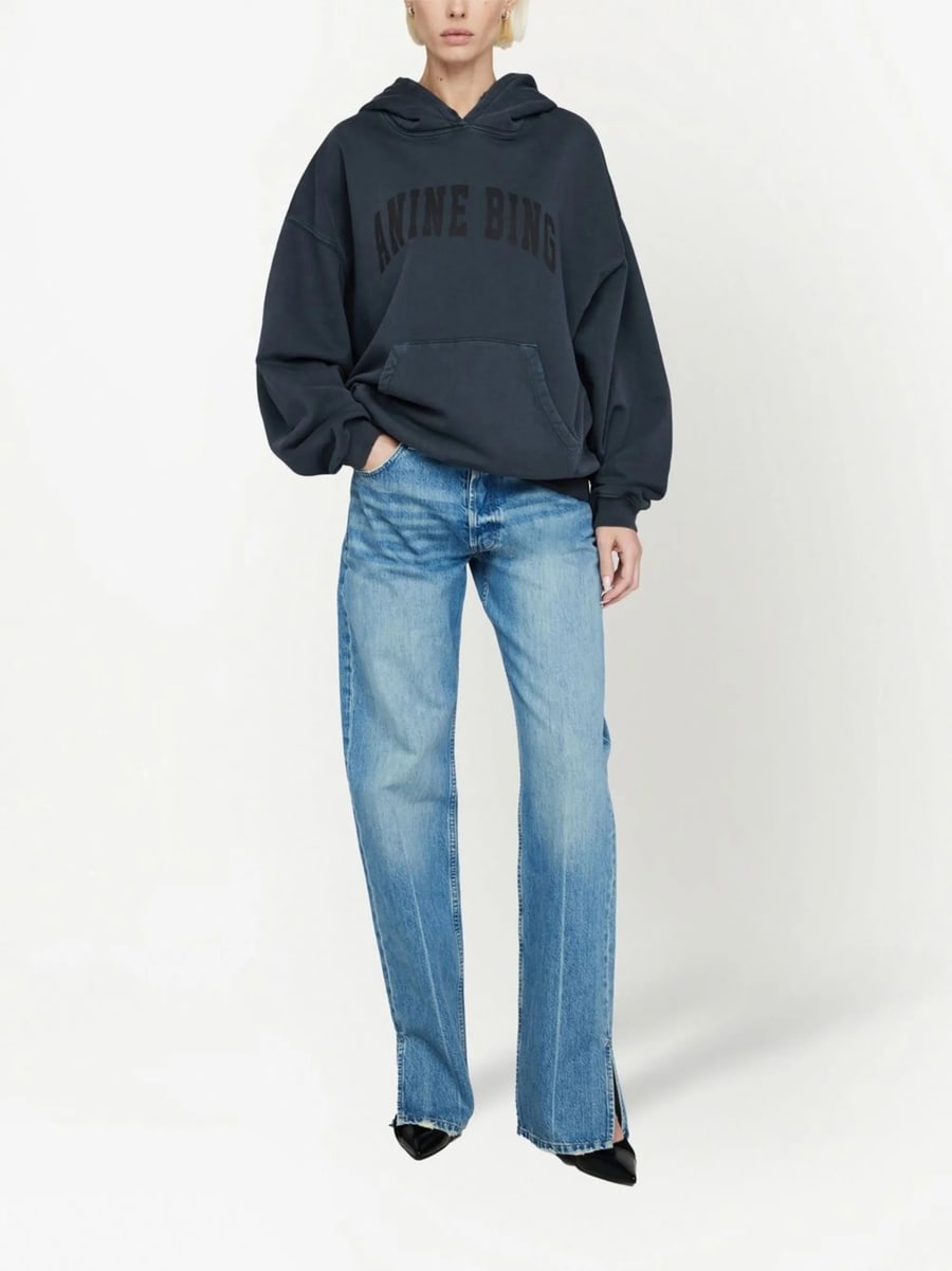Anine Bing Anine Bing Harvey Logo-print Cotton Hoodie, view 2
