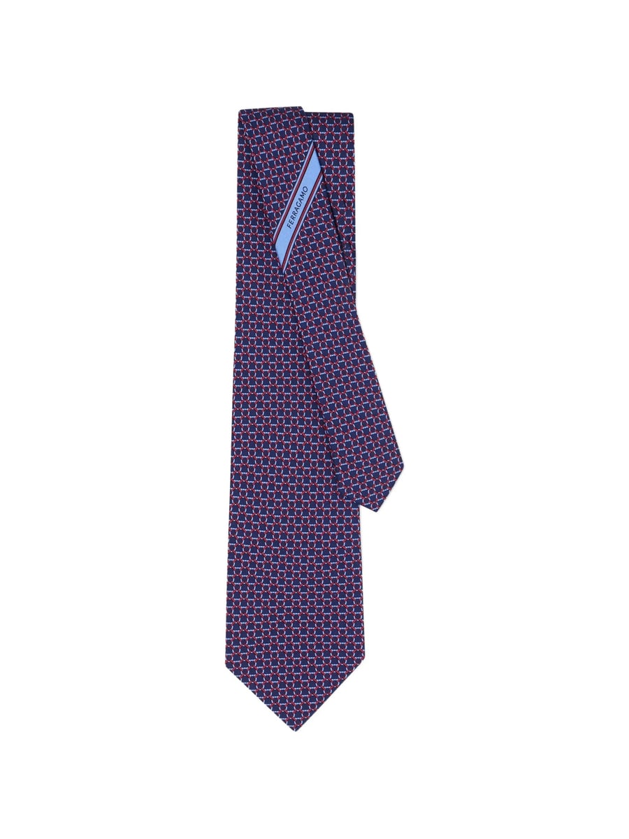 Ferragamo Ferragamo Link Print Silk Tie
