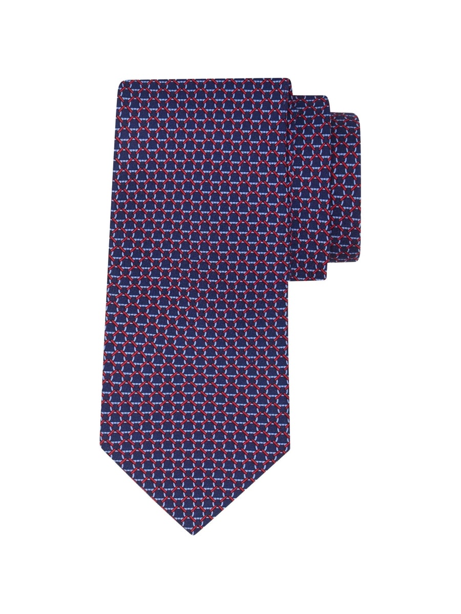 Ferragamo Ferragamo Link Print Silk Tie, view 3