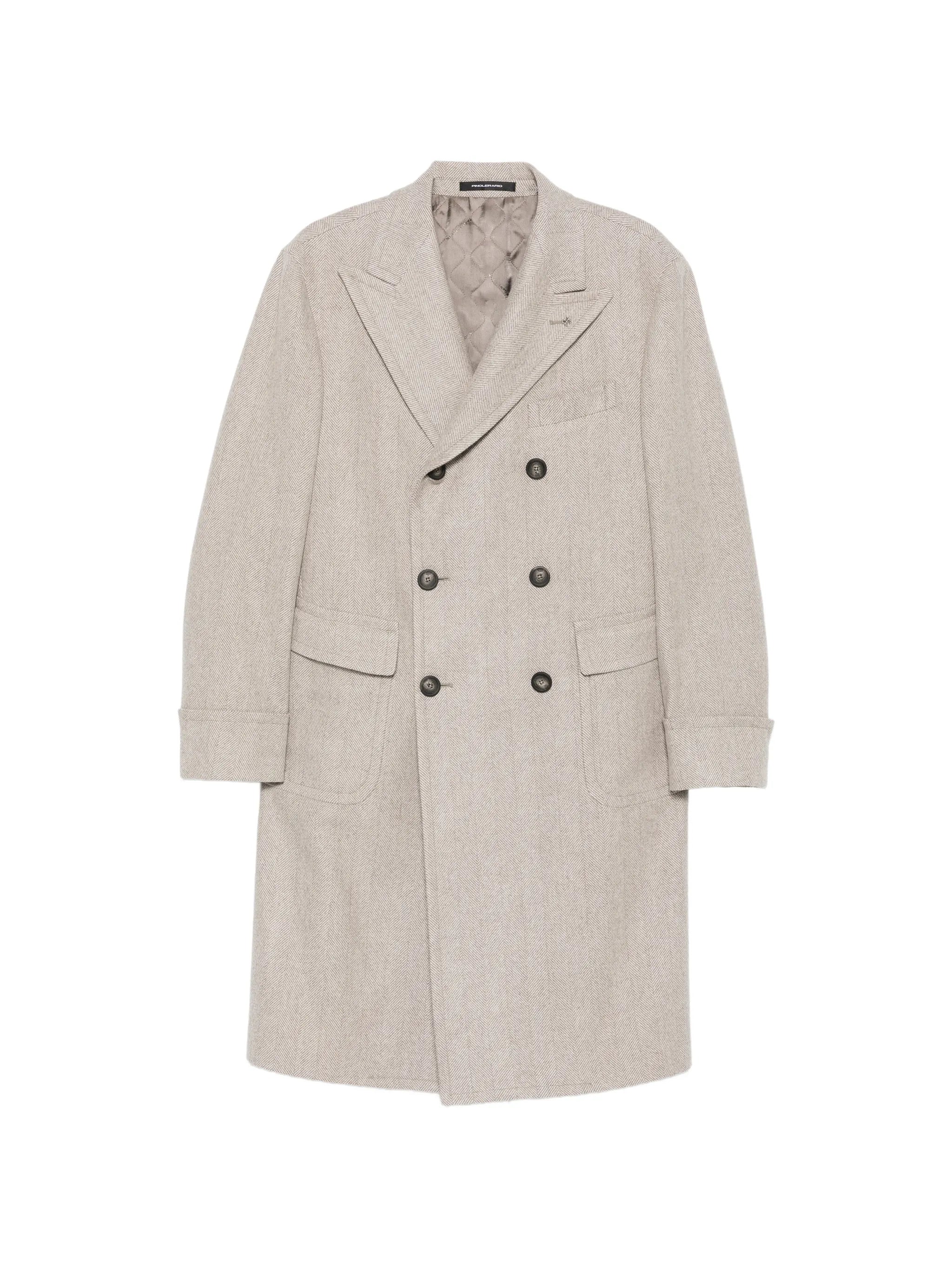 Tagliatore Tagliatore Double-breasted Herringbone-pattern Coat
