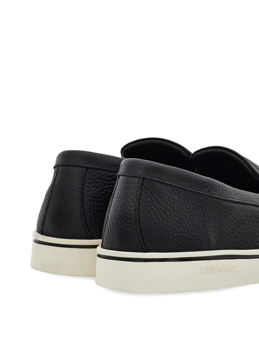 Ferragamo Ferragamo Boat Shoe Loafers With Gancini Ornament, view 5