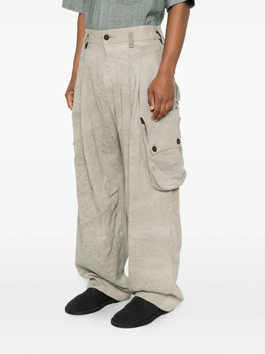 Ziggy Chen Ziggy Chen Cargo-pockets Drop-crotch Trousers, view 3
