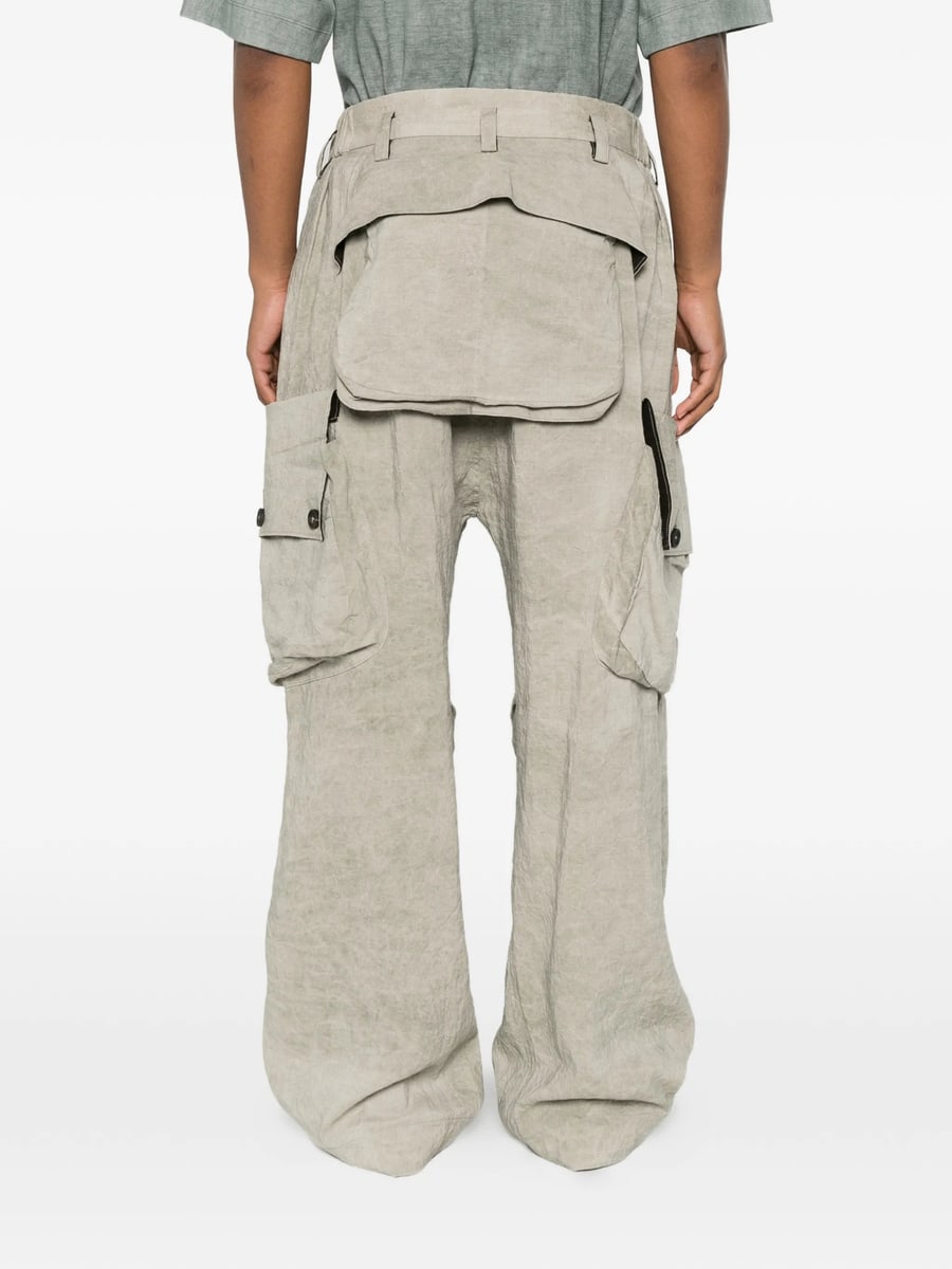 Ziggy Chen Ziggy Chen Cargo-pockets Drop-crotch Trousers, view 4
