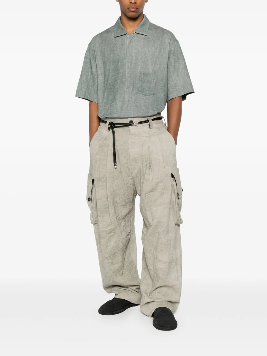 Ziggy Chen Ziggy Chen Cargo-pockets Drop-crotch Trousers, view 5