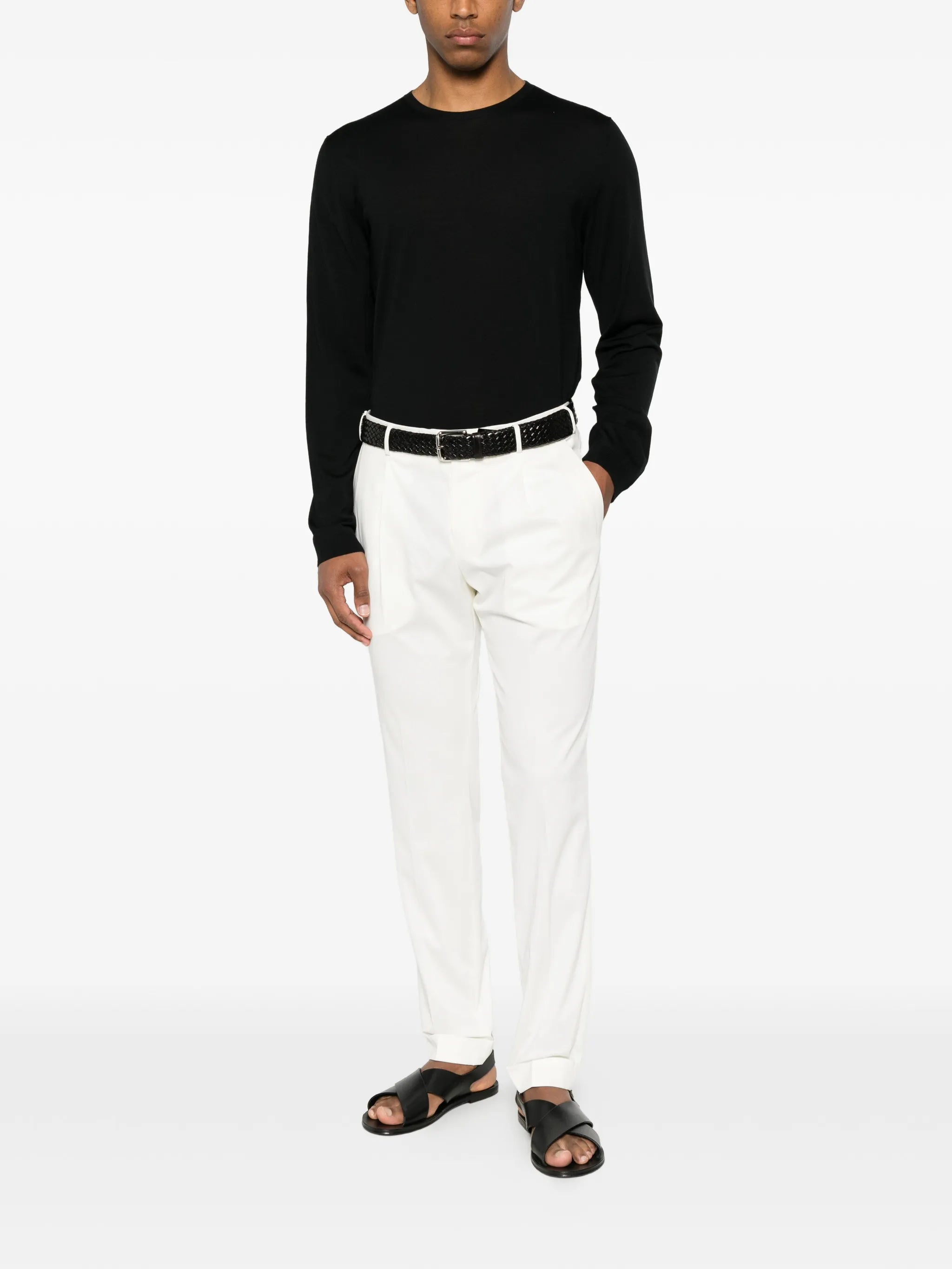 PT Torino Pt Torino Pleated Turn-up Trousers