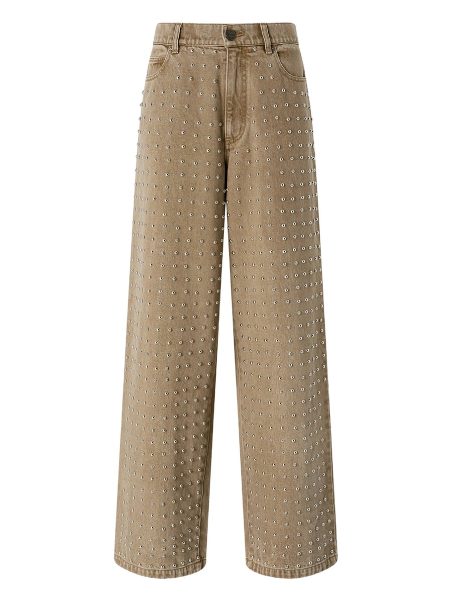 Pinko Pinko Brown Jeans With Studs