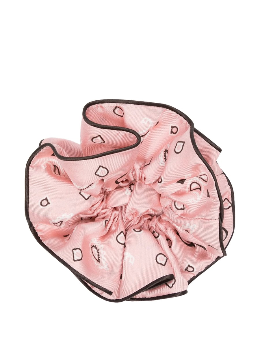 Ferragamo Ferragamo Arabesque Print Silk Scrunchie