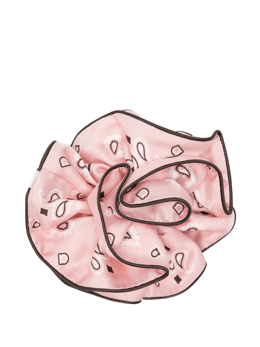 Ferragamo Ferragamo Arabesque Print Silk Scrunchie, view 3