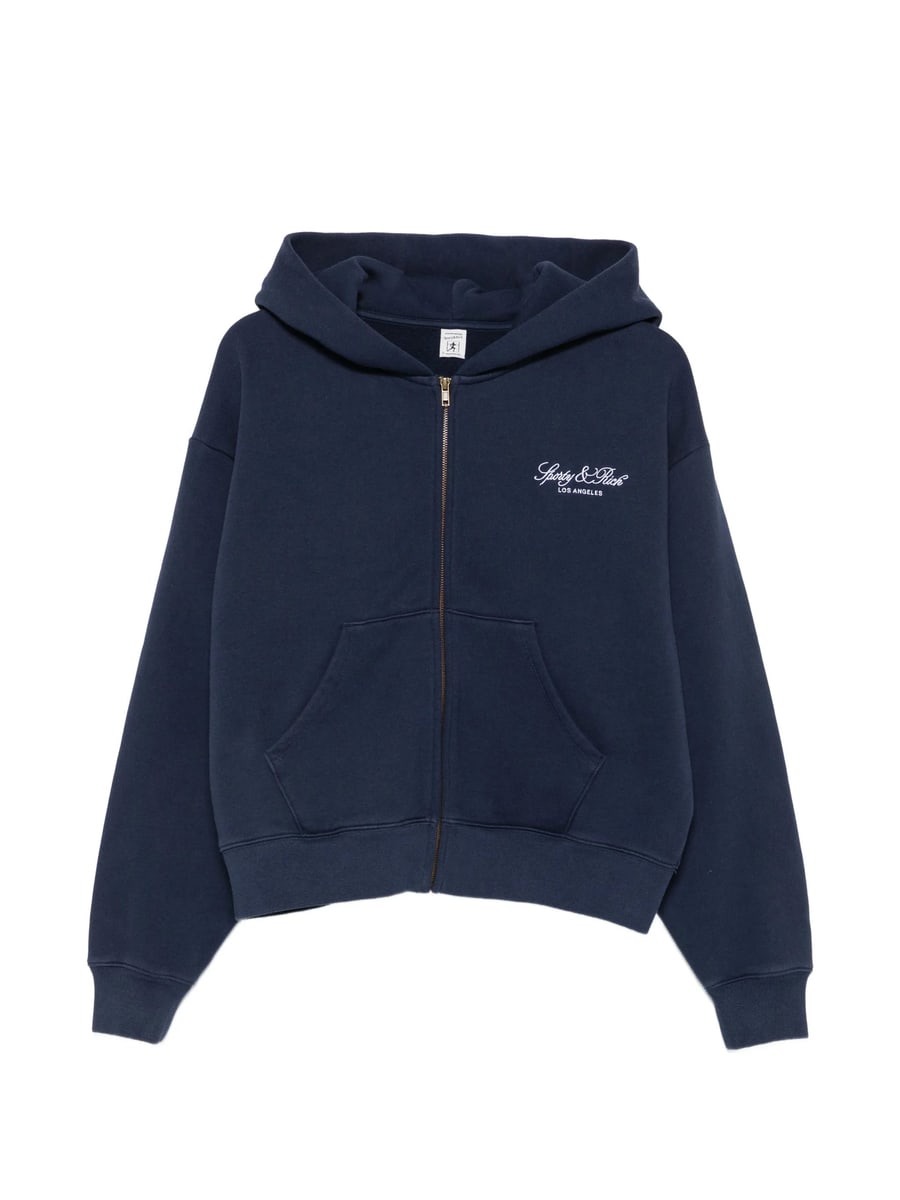 Sporty & Rich Sporty & Rich Logo-embroidered Zip-up Hoodie