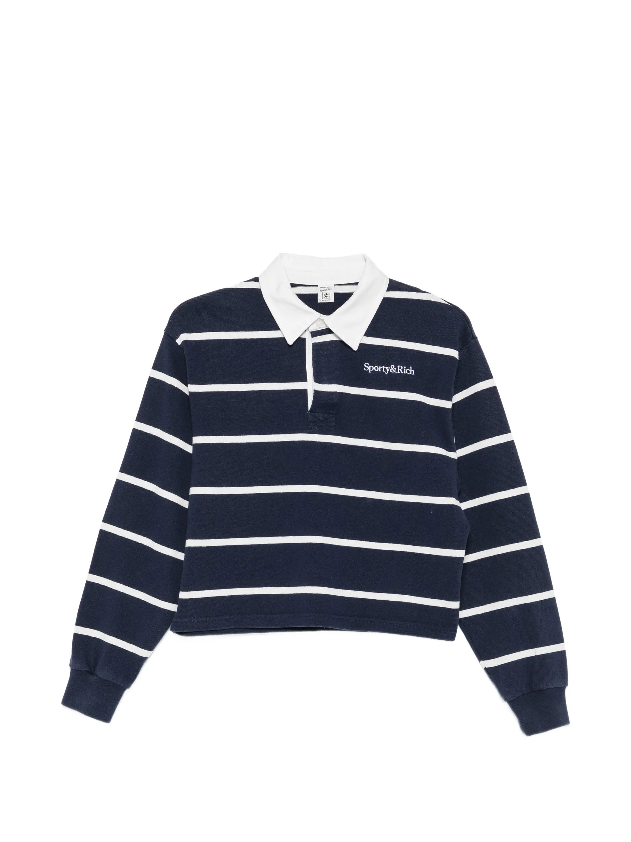 Sporty & Rich Sporty & Rich Striped-pattern Cropped Rugby Shirt