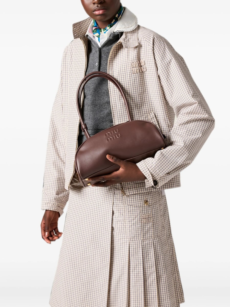 Miu Miu Miu Miu Beau Embossed-logo Clutch Bag, view 5