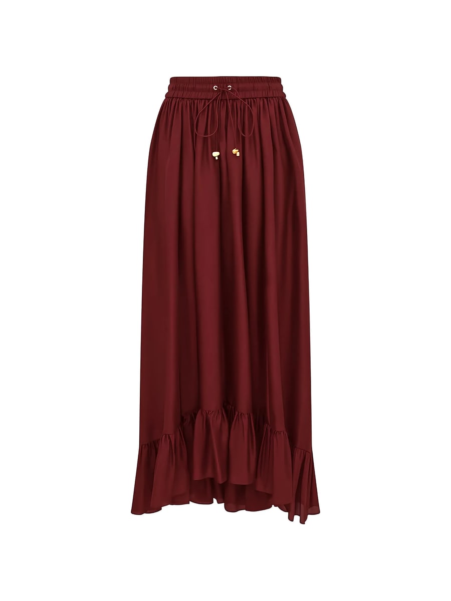 Zimmermann Zimmermann Aster Ruffled Drawstring Maxi Skirt