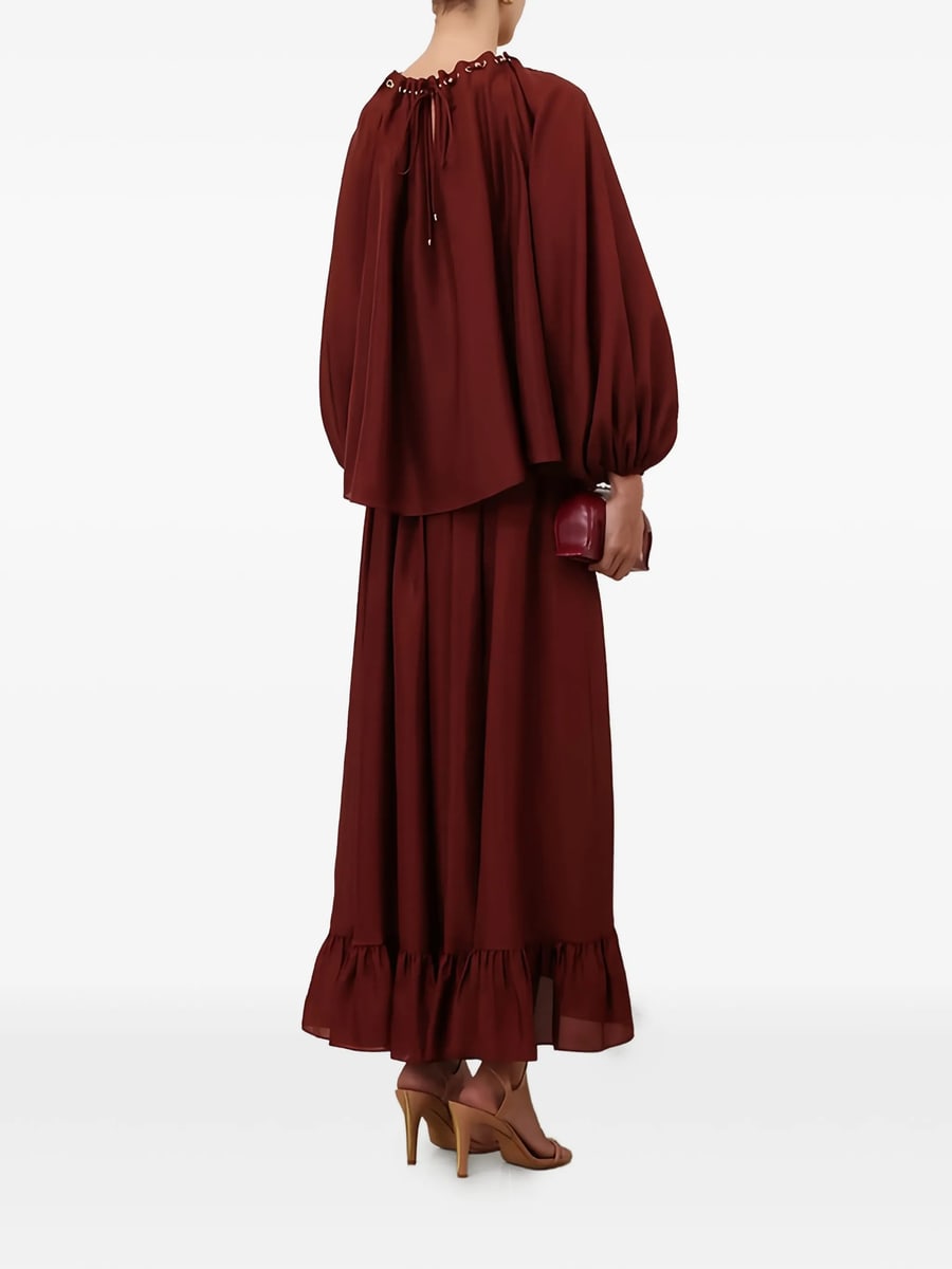 Zimmermann Zimmermann Aster Ruffled Drawstring Maxi Skirt, view 4