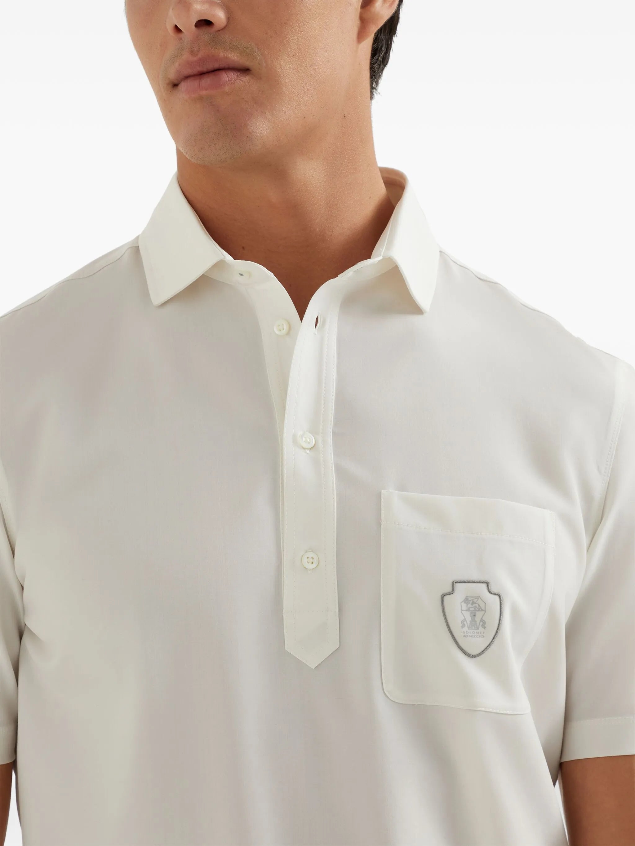 Brunello Cucinelli Brunello Cucinelli Logo-appliqué Polo Shirt, view 2