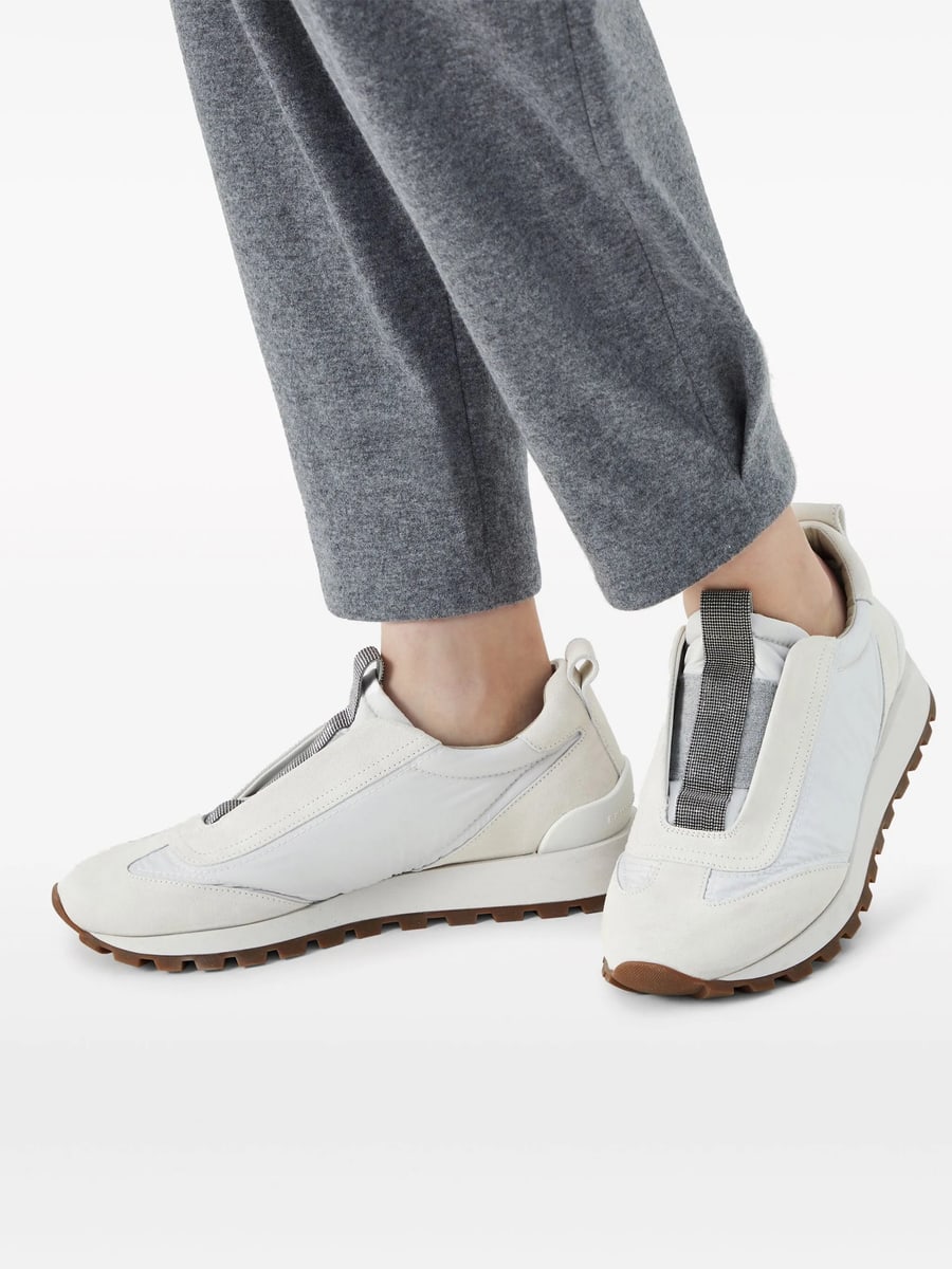Brunello Cucinelli Brunello Cucinelli Suede-panelled Sneakers, view 3