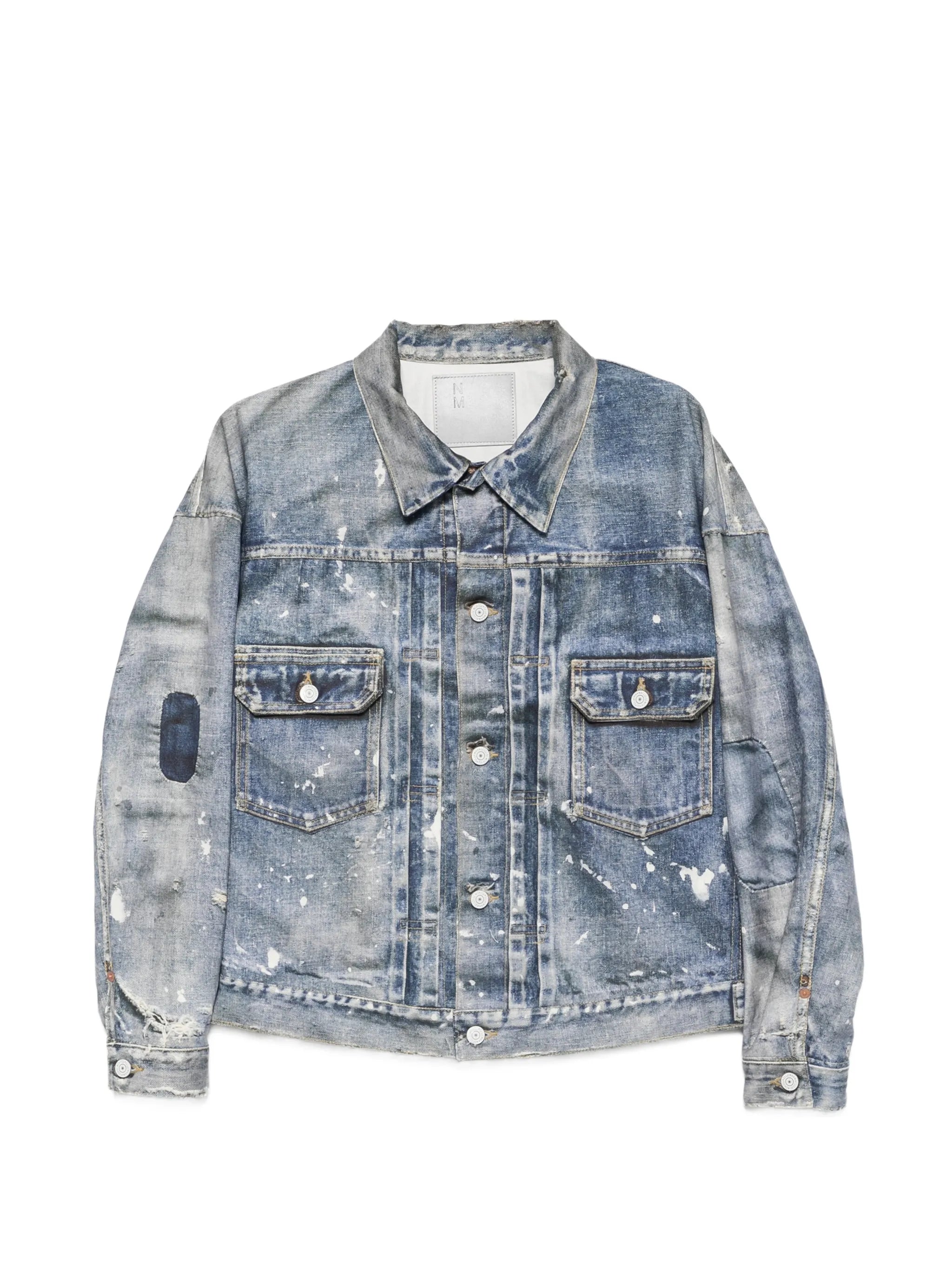 Junya Watanabe Junya Watanabe Distressed Paint-splatter Denim Jacket
