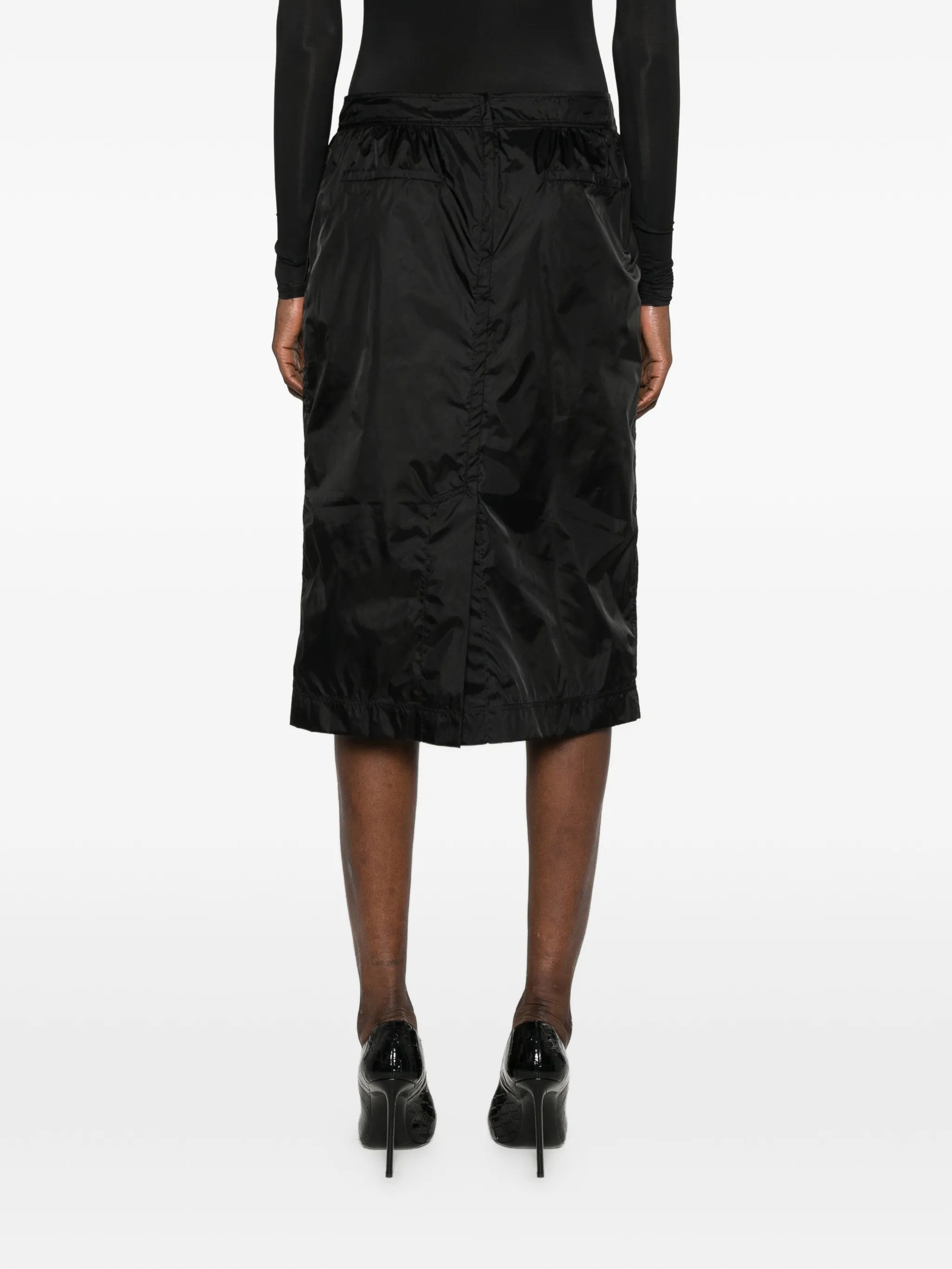 Saint Laurent Saint Laurent Ruched-detail Midi Skirt, view 2