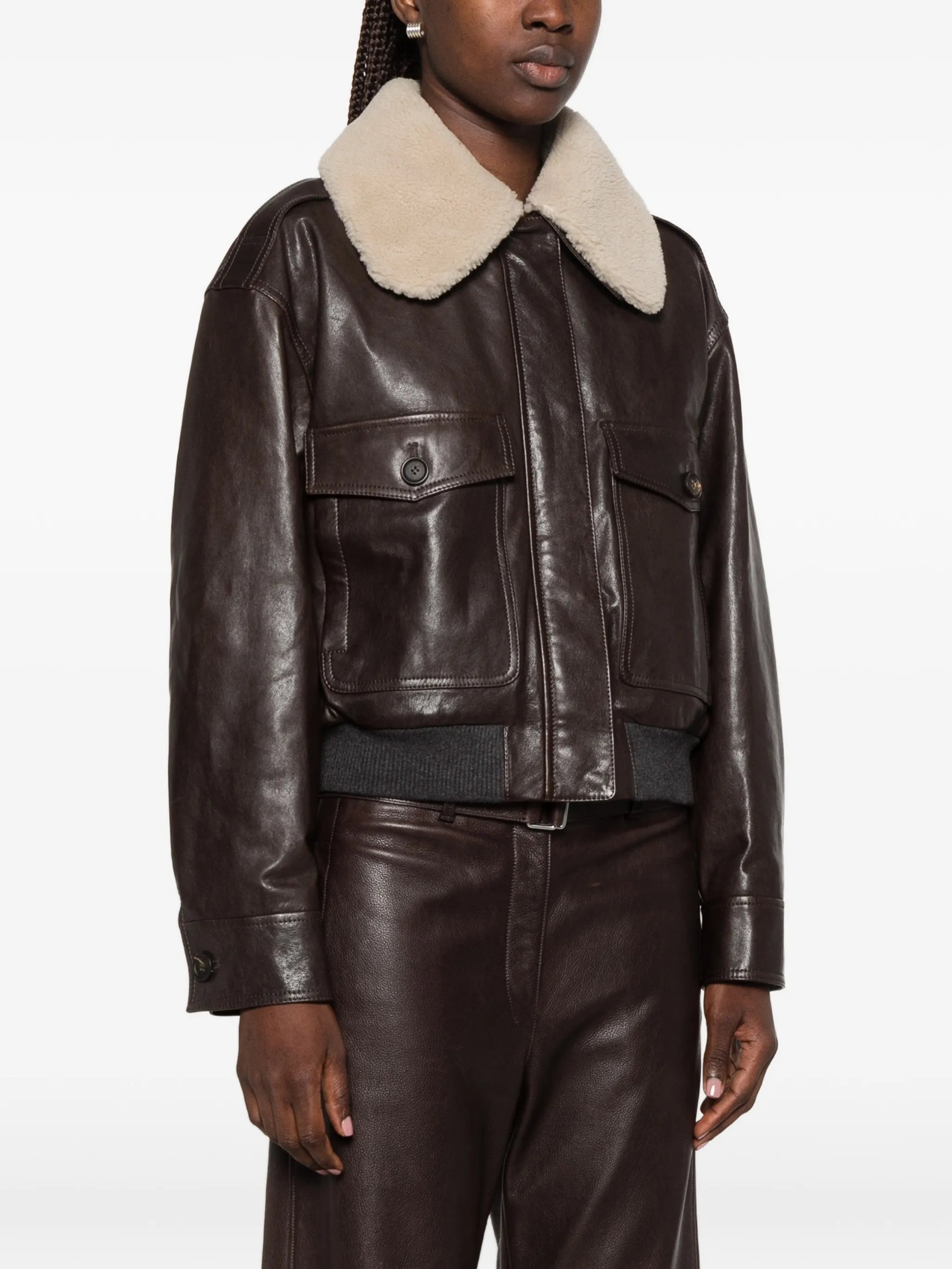 Brunello Cucinelli Brunello Cucinelli Leather Jacket, view 2