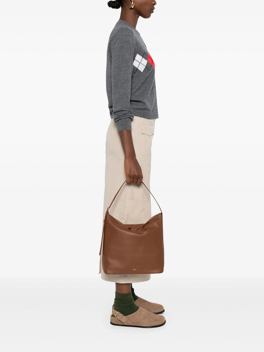 A.P.C. A.p.c. Vera Grained Leather Shoulder Bag, view 4