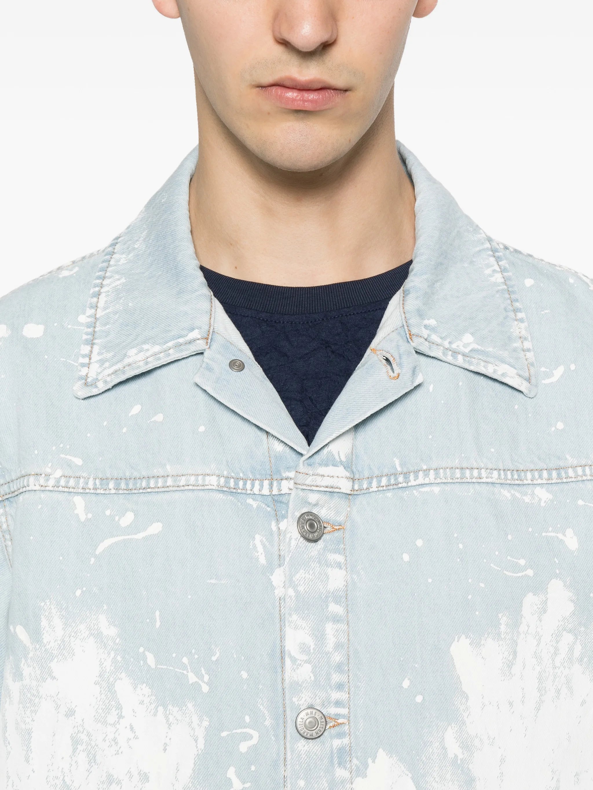 MM6 Maison Margiela Mm6 Maison Margiela Paint-splatter Denim Jacket, view 2