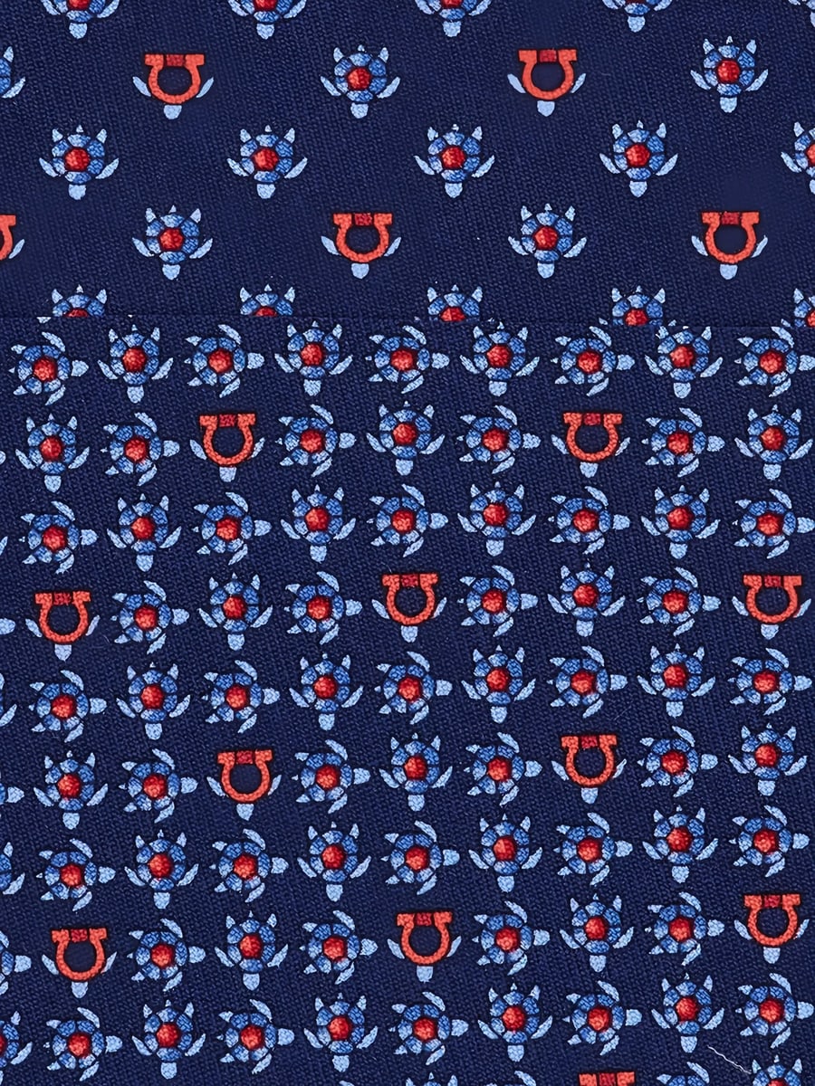 Ferragamo Ferragamo Turtles-print Silk Tie, view 2