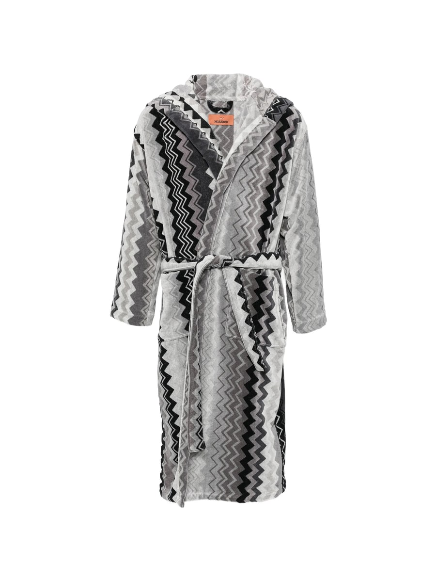 Missoni Home Missoni Home Zigzag-print Hooded Dressing Gown