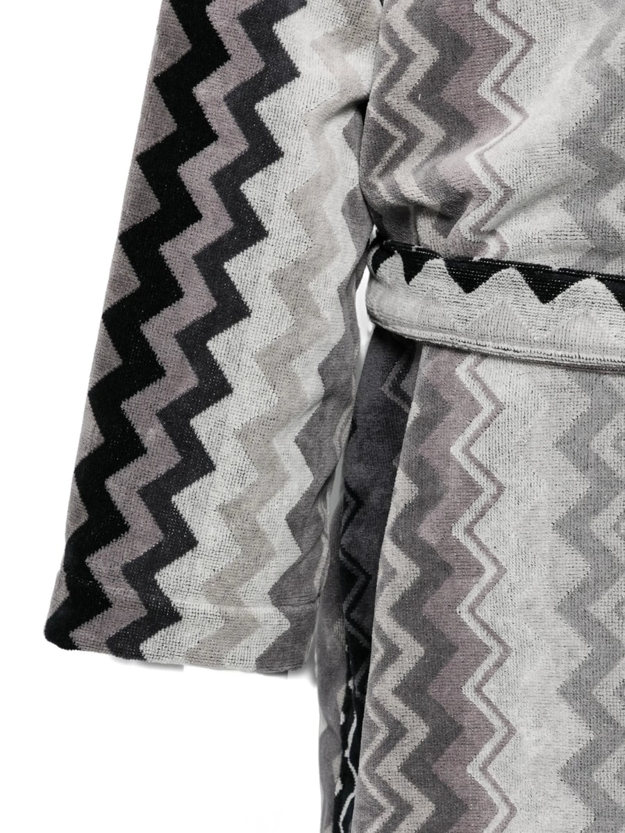 Missoni Home Missoni Home Zigzag-print Hooded Dressing Gown, view 2