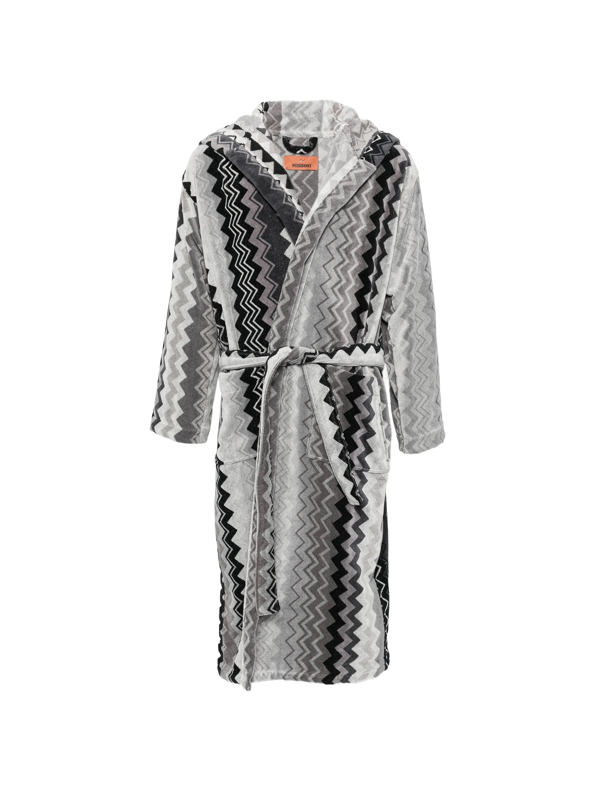 Missoni Home Missoni Home Zigzag-print Hooded Dressing Gown
