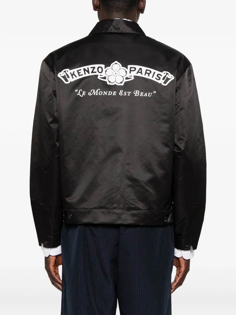 Kenzo Kenzo Logo-print Satin Jacket, view 3