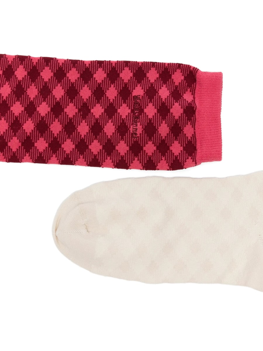 Adidas X Wales Bonner Adidas X Wales Bonner X Adidas Check-pattern Logo-embroidered Socks (set Of Two), view 2