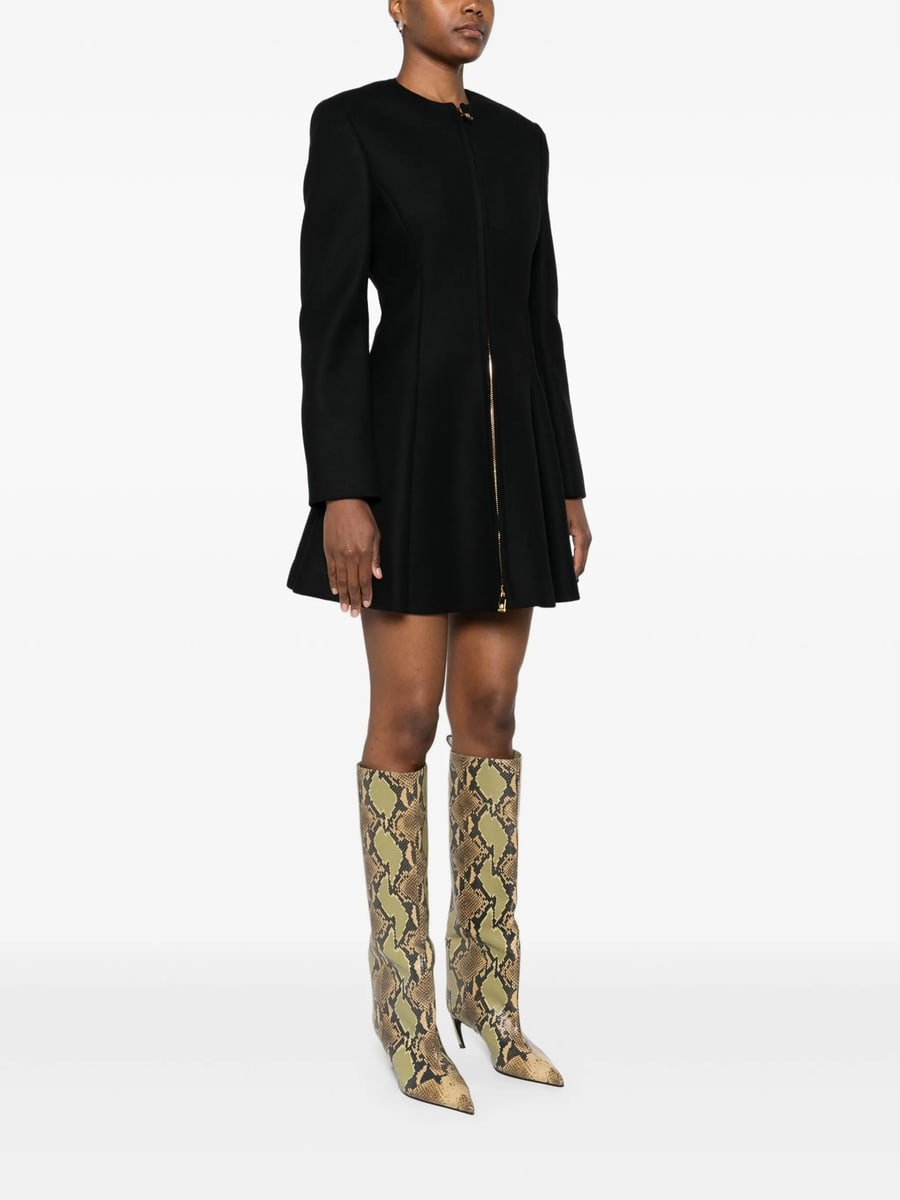 Versace Versace Zip-front Flared Coat, view 5