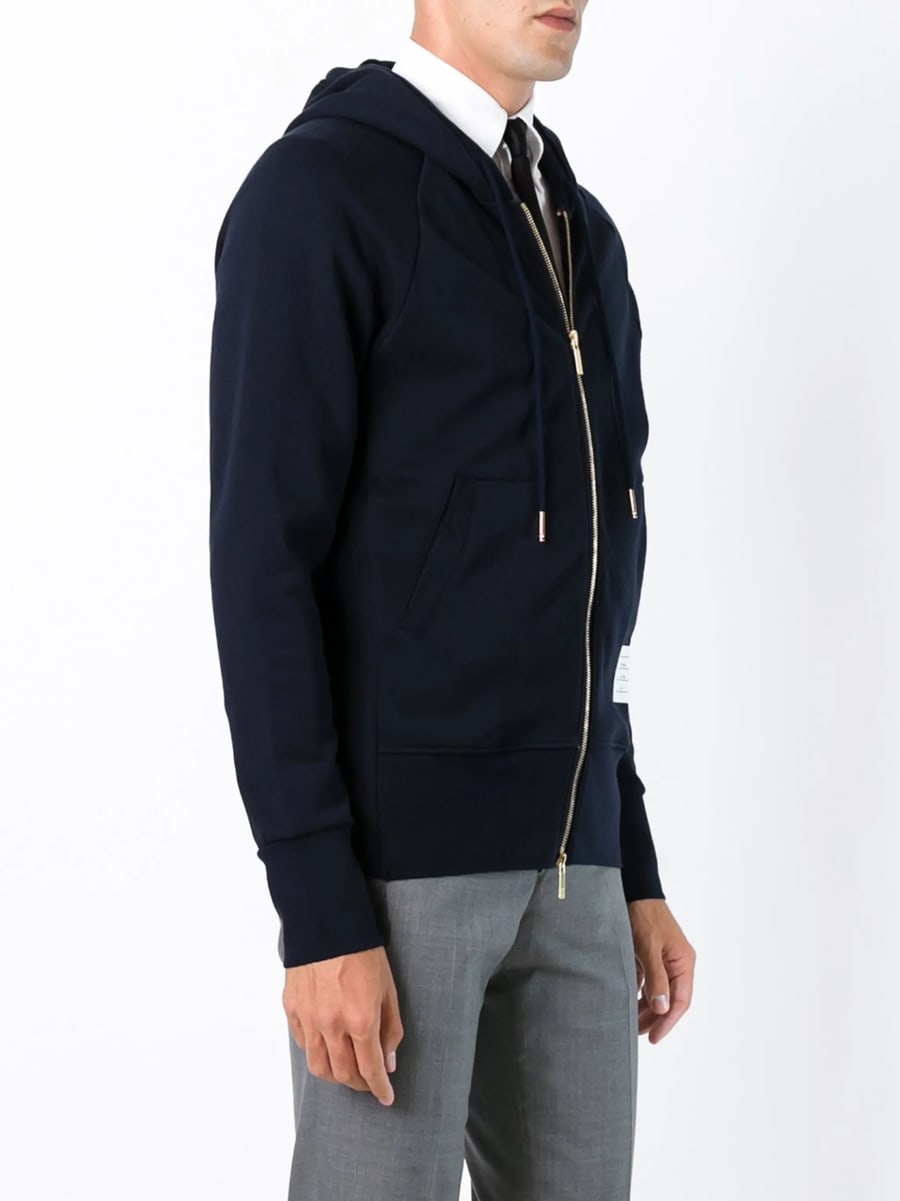 Thom Browne Thom Browne 4-Bar Zip-up Hoodie, view 2