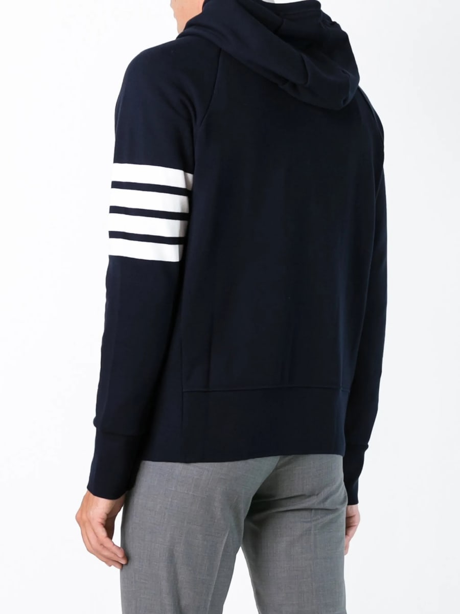 Thom Browne Thom Browne 4-Bar Zip-up Hoodie, view 3